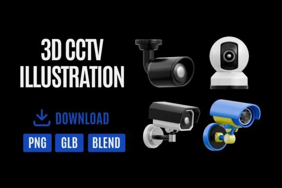 3D Icon CCTV & Security Camera Set 03: Elevate Your Digital Projects
