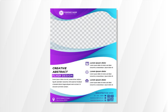 Blue Purple Vertical Flyer Wave: Your Dynamic Design Asset
