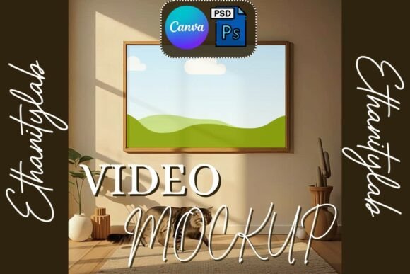 Bring Your Artwork to Life with the Cat Floor Video Frame Mockup