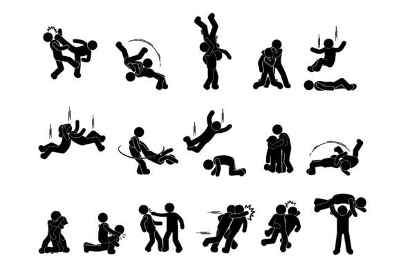 Dynamic Stick Figure Martial Arts: Visual Storytelling