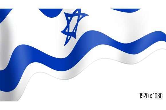 Israel Country Flag Realistic Independence Day Template