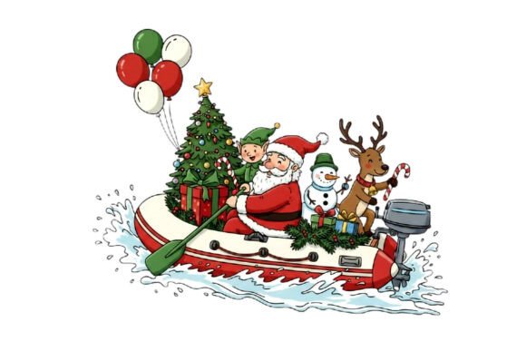 Santa's Wild Christmas Adventure Raft Ri: A Festive Design Asset