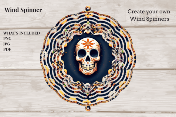 Sugar Skull Spinner Set: A Bold Graphic for Creative Projects