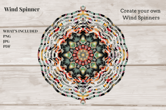 Verdant Bloom Wind Spinner: A Lush Mandala for Dynamic Art
